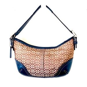 Vintage Coach Brown Canvas & Leather Logo Hobo Bag – Excellent Condition